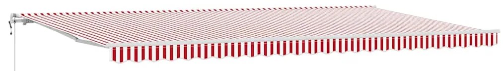 Toldo Retrátil Vermelho e branco 600 × 300 cm Vermelho e branco