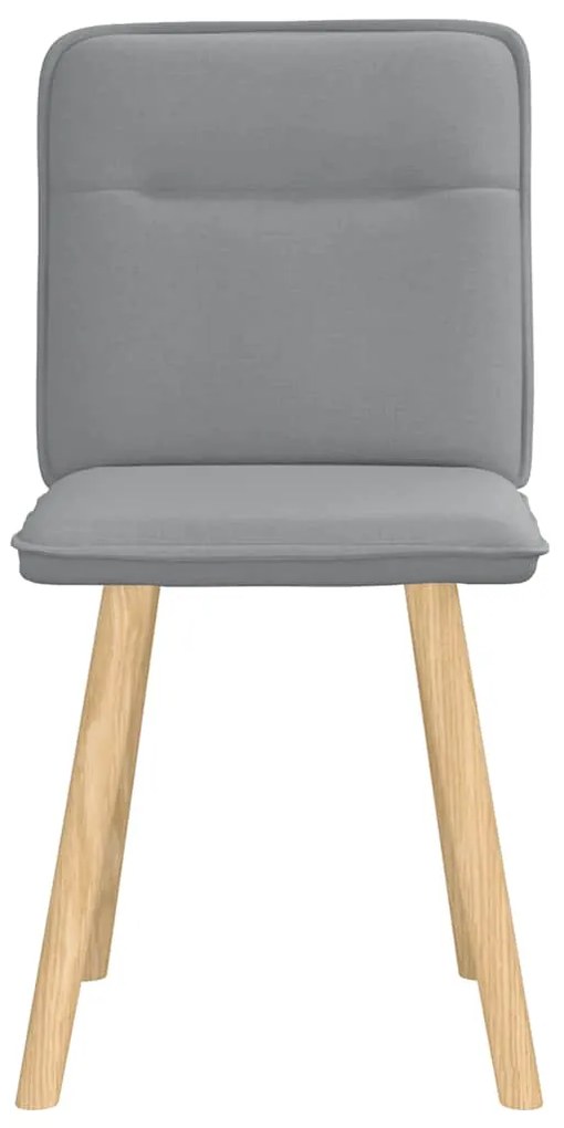 Cadeiras de jantar 2 pcs tecido cinzento-claro