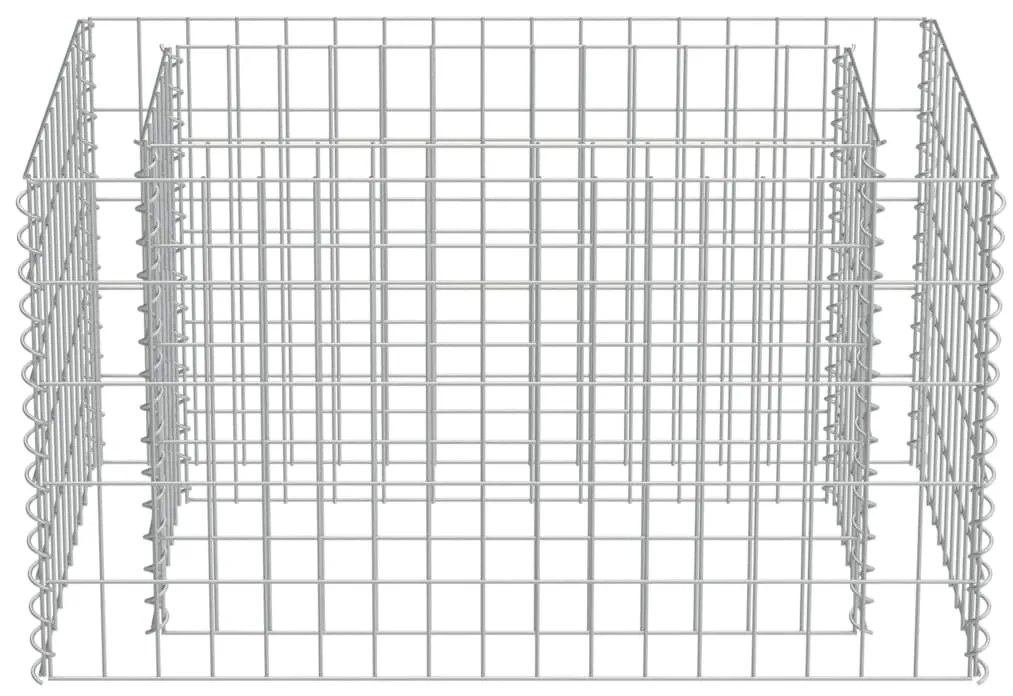 Canteiro elevado/cesto gabião 90x50x50 cm aço galvanizado