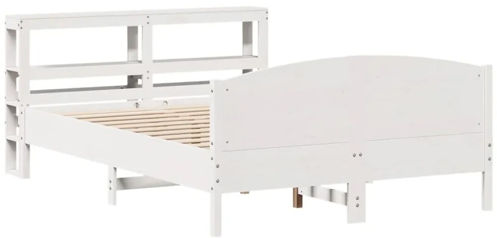 Cama sem colchão 140x190 cm madeira de pinho maciça branco