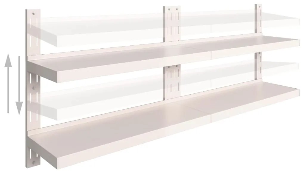 Prateleiras de parede suspensas 2 pcs 200x30 cm aço inoxidável