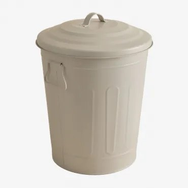 Lixeira Com Tampa Em Aço Galvanizado Susi Tapioca Bege & 20 L - Sklum