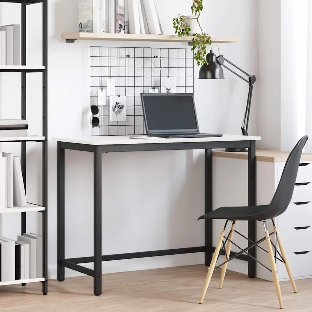 vidaXL mesa Branco 100 x 50 x 77 cm Madeira de Engenharia e Aço