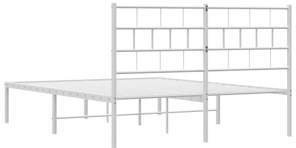Estrutura de cama com cabeceira 120x190 cm metal branco