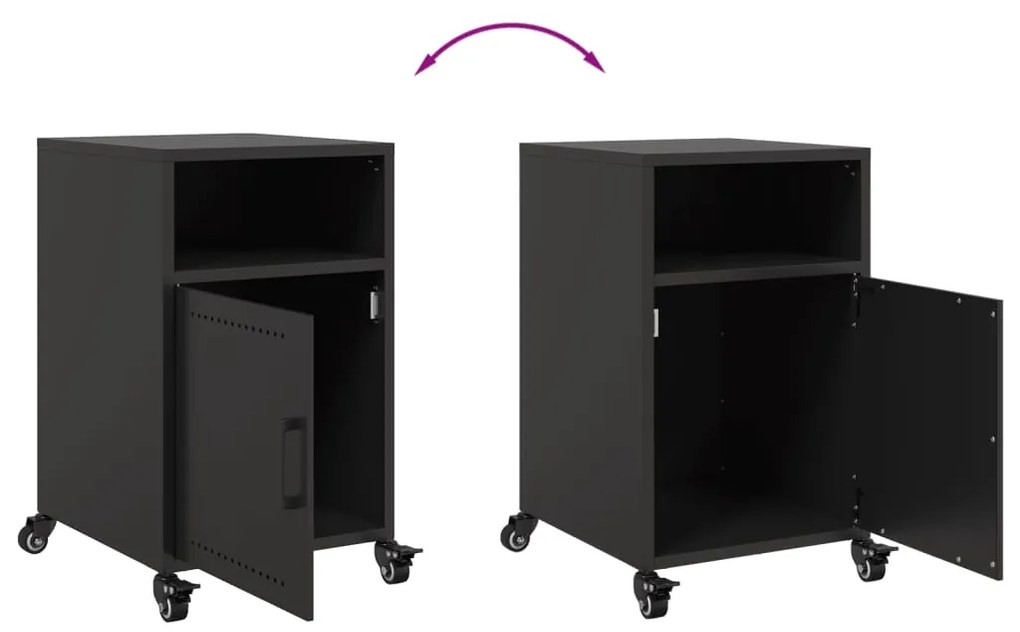 Mesas de cabeceira 2 pcs 36x39x59 cm aço preto