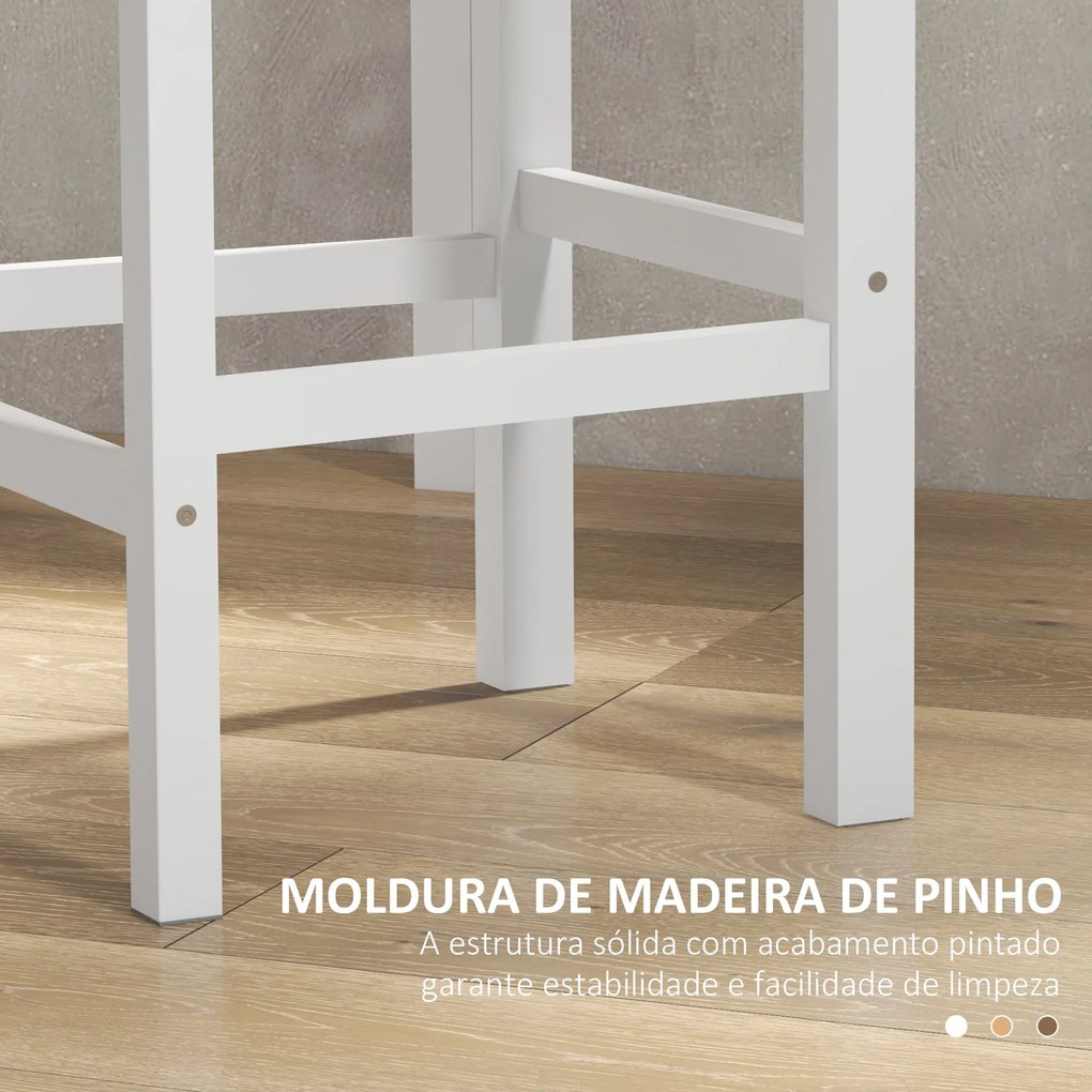 Conjunto de 2 Bancos de Bar de Madeira Bancos Altos de Cozinha com Enc