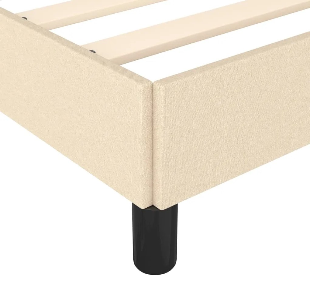 Estrutura de cama 140x190 cm tecido cor creme