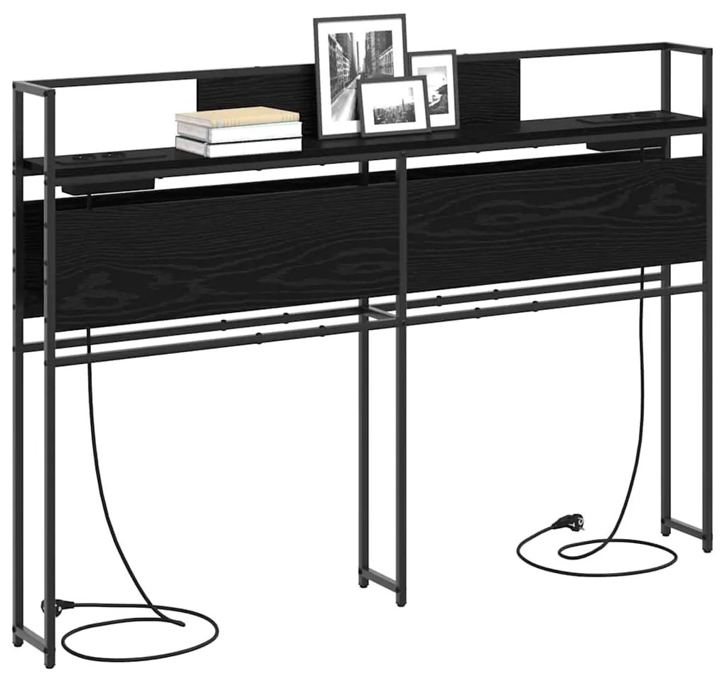Cabeceira de armazenamento com cabeceira Carvalho preto 120 cm