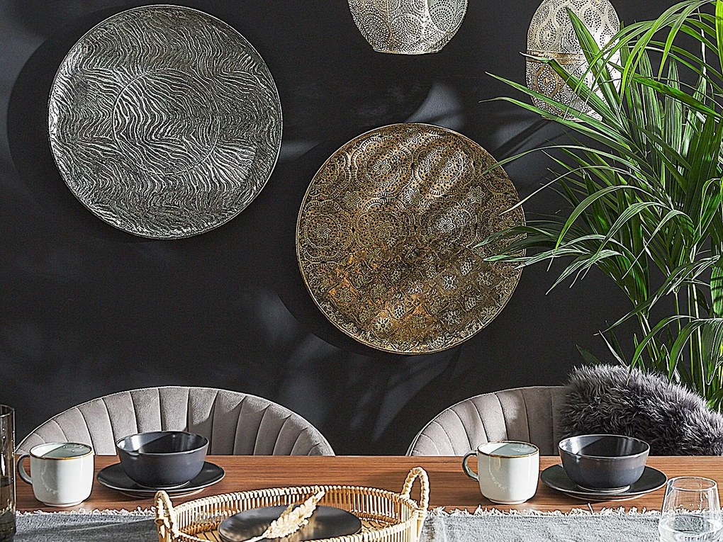 Bandeja decorativa prateada ø 49 cm KITNOS Beliani