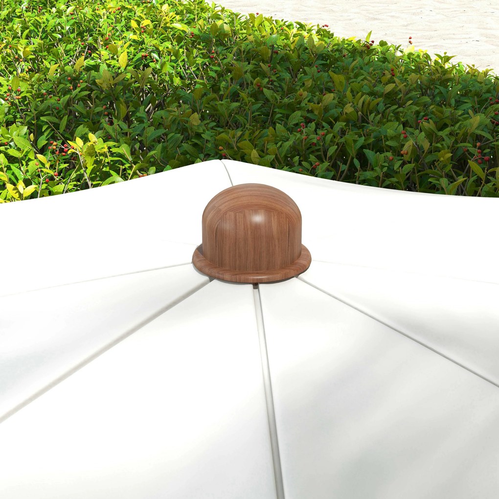 Chapéu de Sol de Praia Ø190x210 cm Chapéu de Sol para Terraço com 8 Va