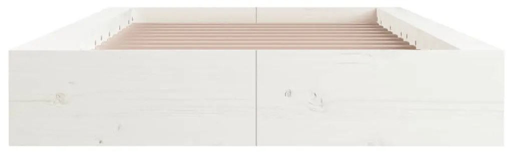 Estrutura de cama branco 100x200 cm madeira maciça