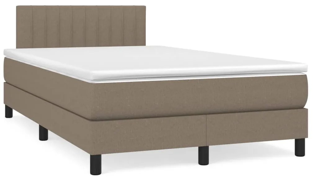 Cama boxspring c/ colchão 120x190cm tecido castanho-acinzentado
