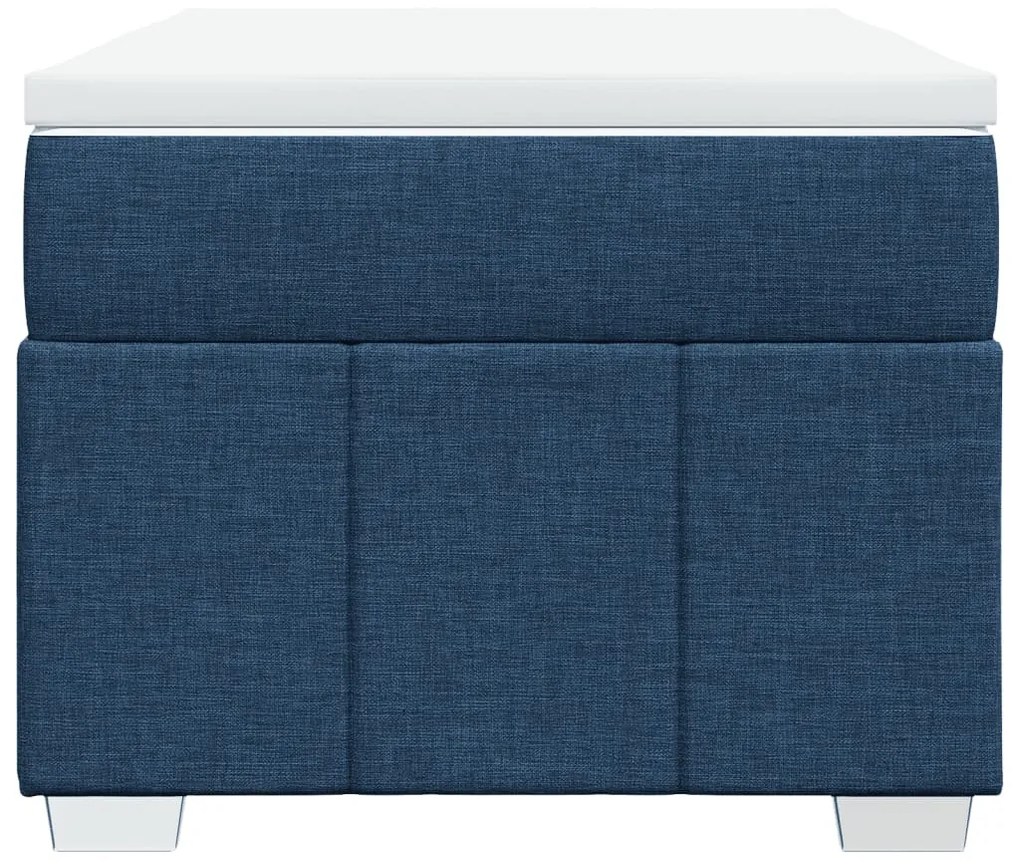 Cama com molas/colchão 80x200 cm tecido azul