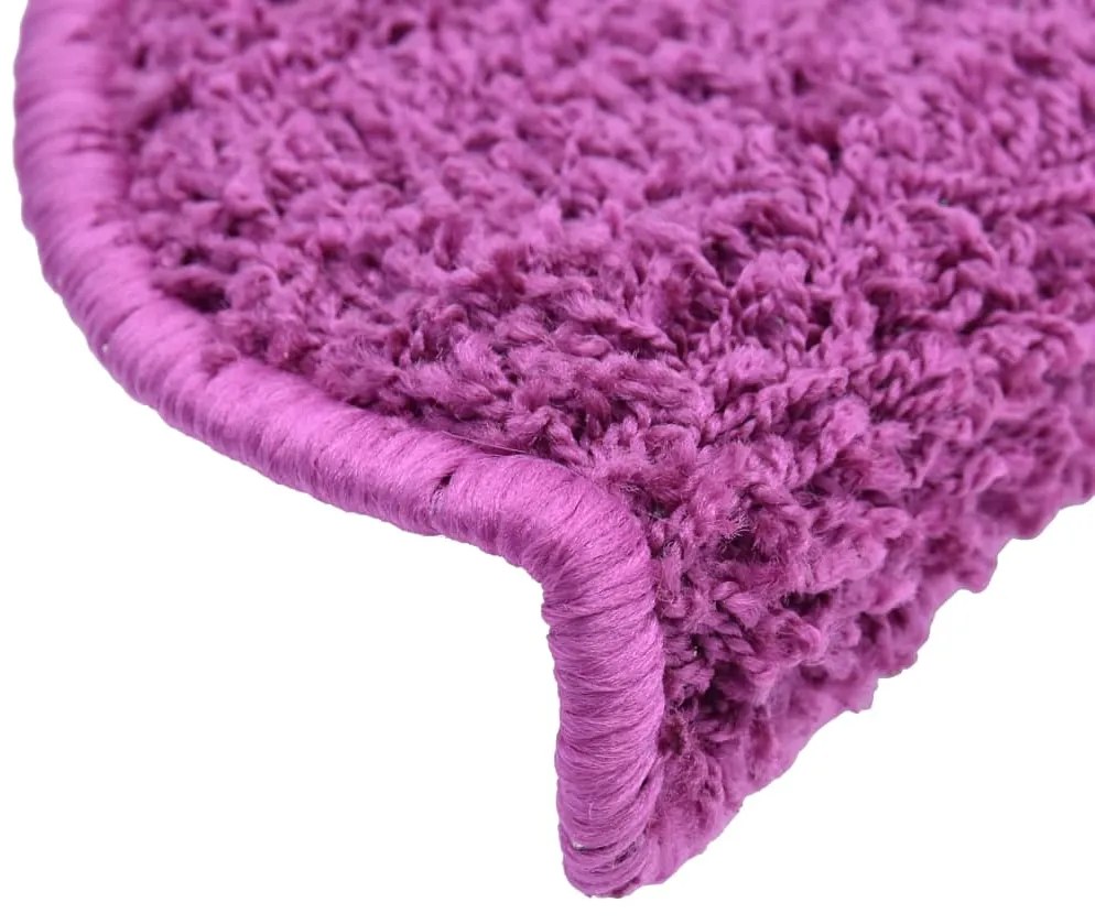 Tapetes de escadas 10 pcs 65x21x4 cm violeta