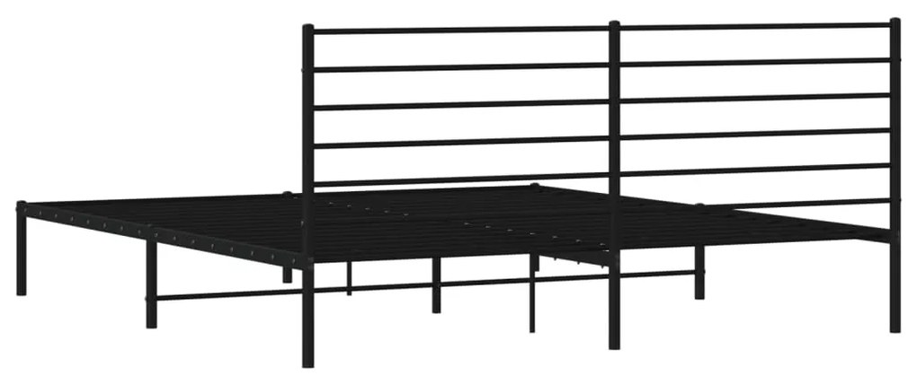 Estrutura de cama em metal com cabeceira 180x200 cm preto