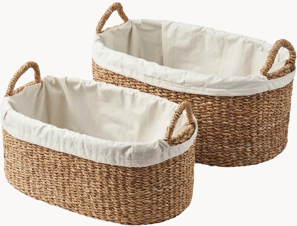 Cestos para roupa suja em erva marinha/algodão Forest, conjunto de 2
