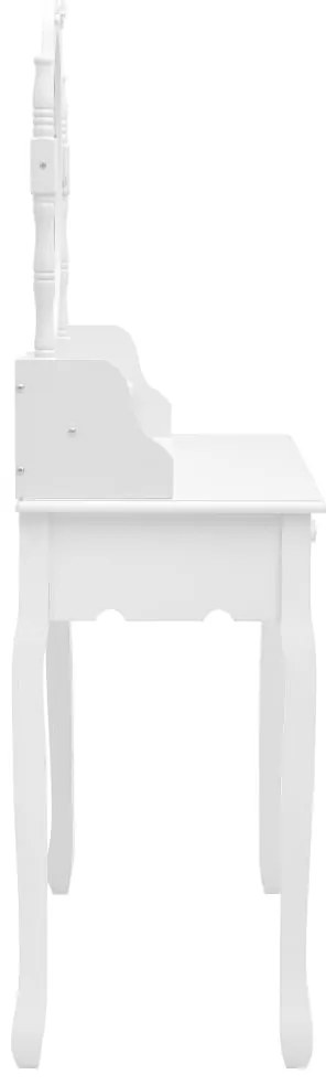 Conj. toucador com banco 75x69x140 cm madeira paulownia branco