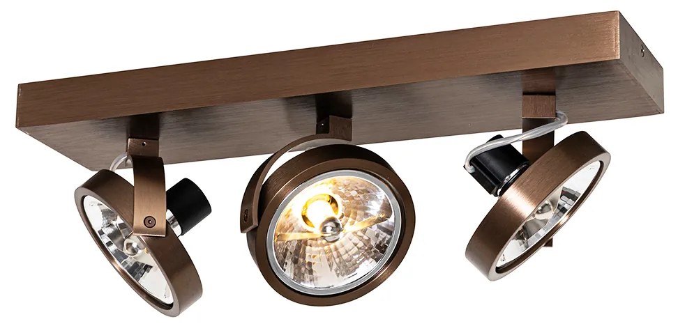 Foco de design bronze escuro 3-luzes rotativo e inclinável - Go