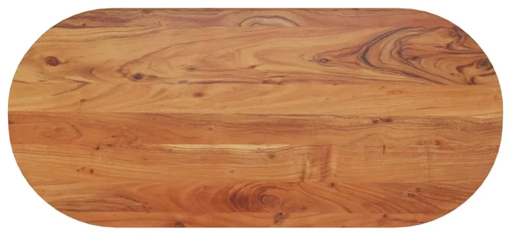 vidaXL Tampo de mesa oval 110x50x2,5 cm madeira de acácia maciça