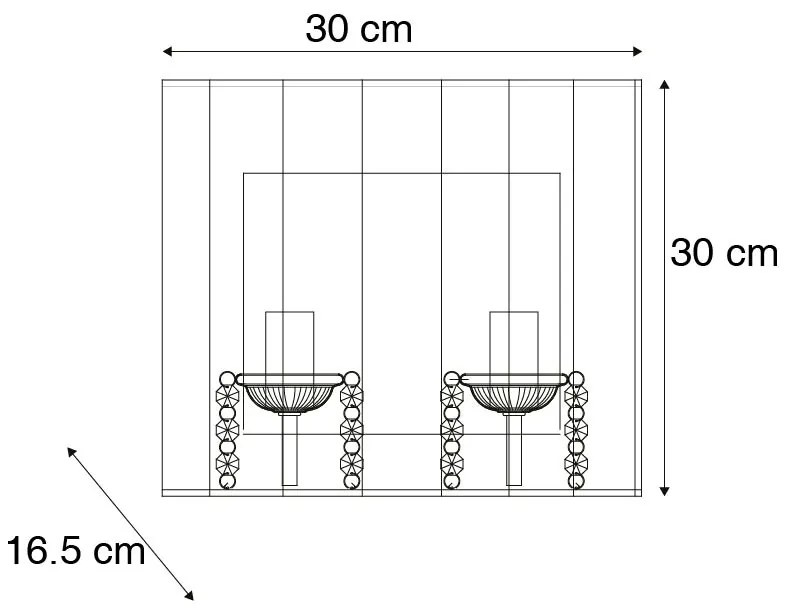 Conjunto de 2 candeeiros de parede cromados com abajur preto - Ann-Kathrin 2