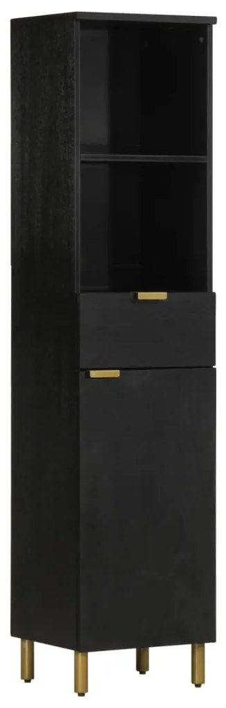 vidaXL Armário de casa de banho 38x33x160 cm mangueira maciça preto