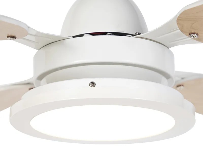 LED Ventilador de teto branco com comando remoto - Fanattic Moderno