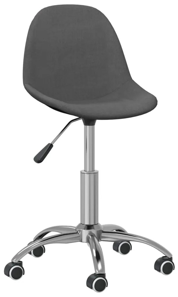 vidaXL Cadeira de jantar giratória tecido cinzento-escuro