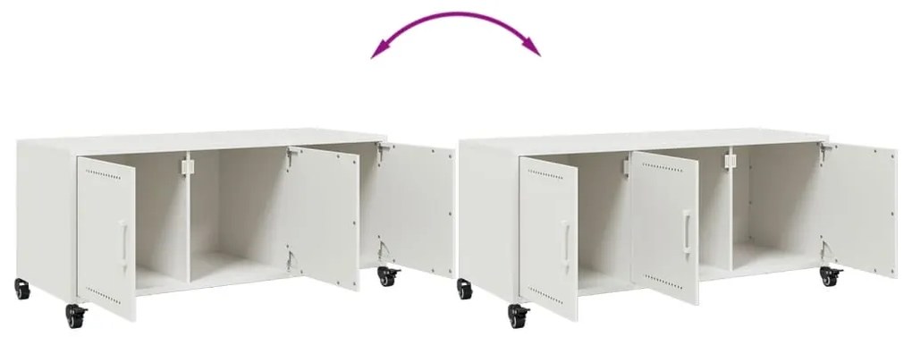 Móvel de TV 100,5x39x43,5 cm aço branco