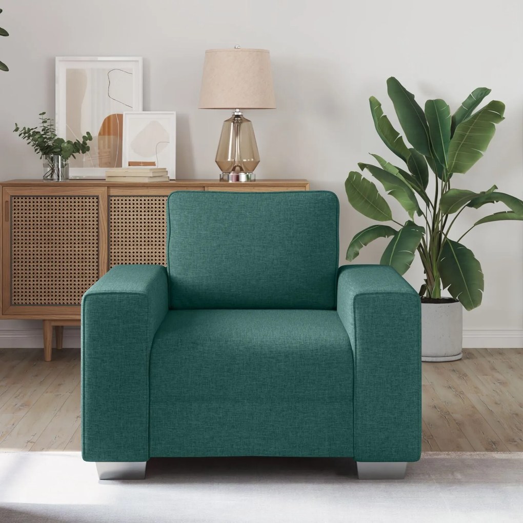 Poltrona vidaXL Verde Escuro 59 cm em Tecido
