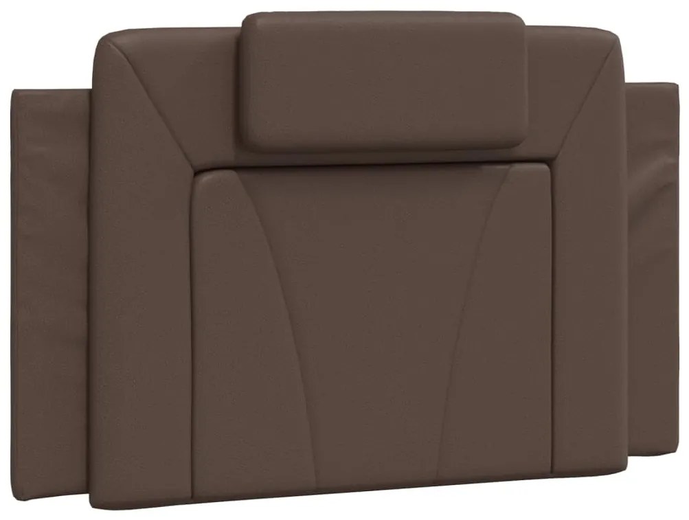 Estrutura cama c/ cabeceira couro artificial 90x190 cm castanho