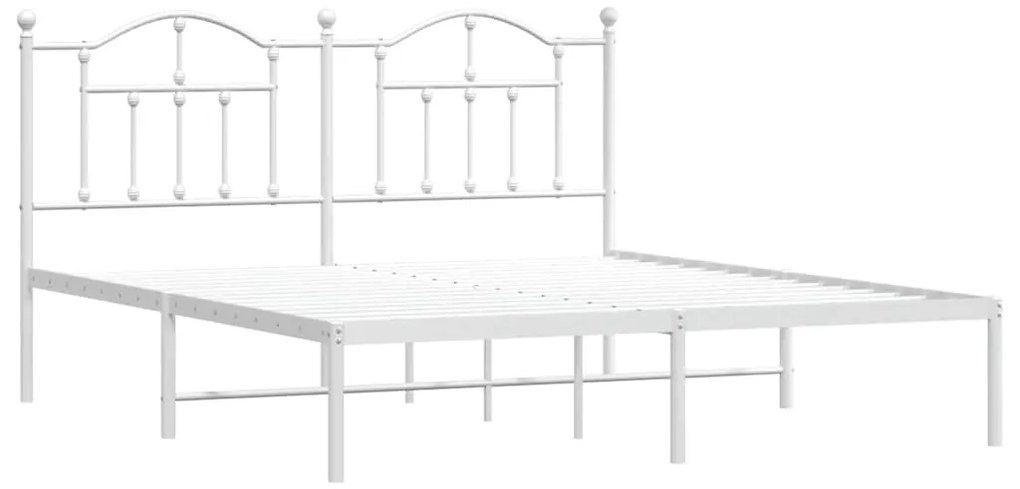 Estrutura de cama com cabeceira 183x213 cm metal branco