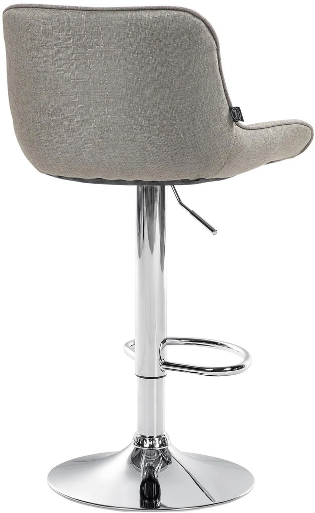 Banco de bar Vonore em tecido com estrutura cromada 85-106 x 49 x 51 cm Castanho acinzentado