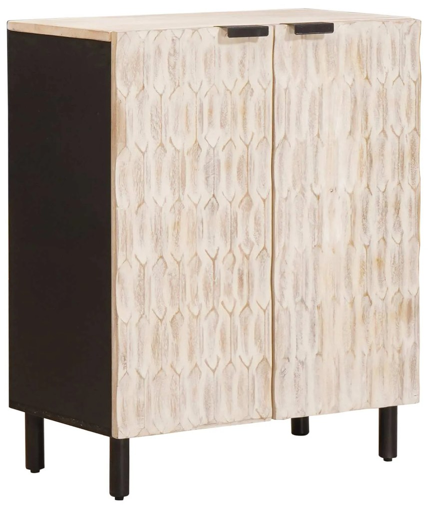 vidaXL Buffet Acabamento em Wash Branco 60 x 33 x 75 cm