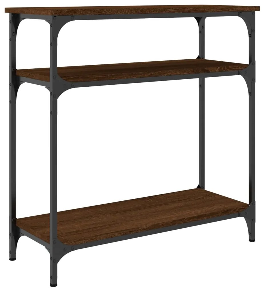 Mesa consola 75x29x75 cm derivados madeira carvalho castanho