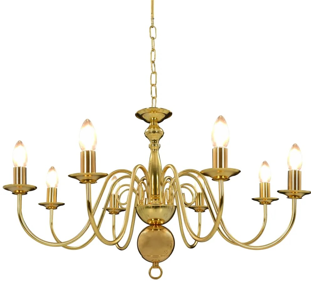 Lustre de 8 lâmpadas E14 dourado
