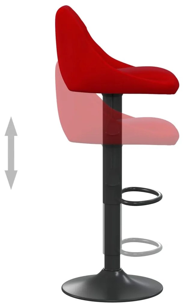 Bancos de bar 2 pcs veludo vermelho tinto