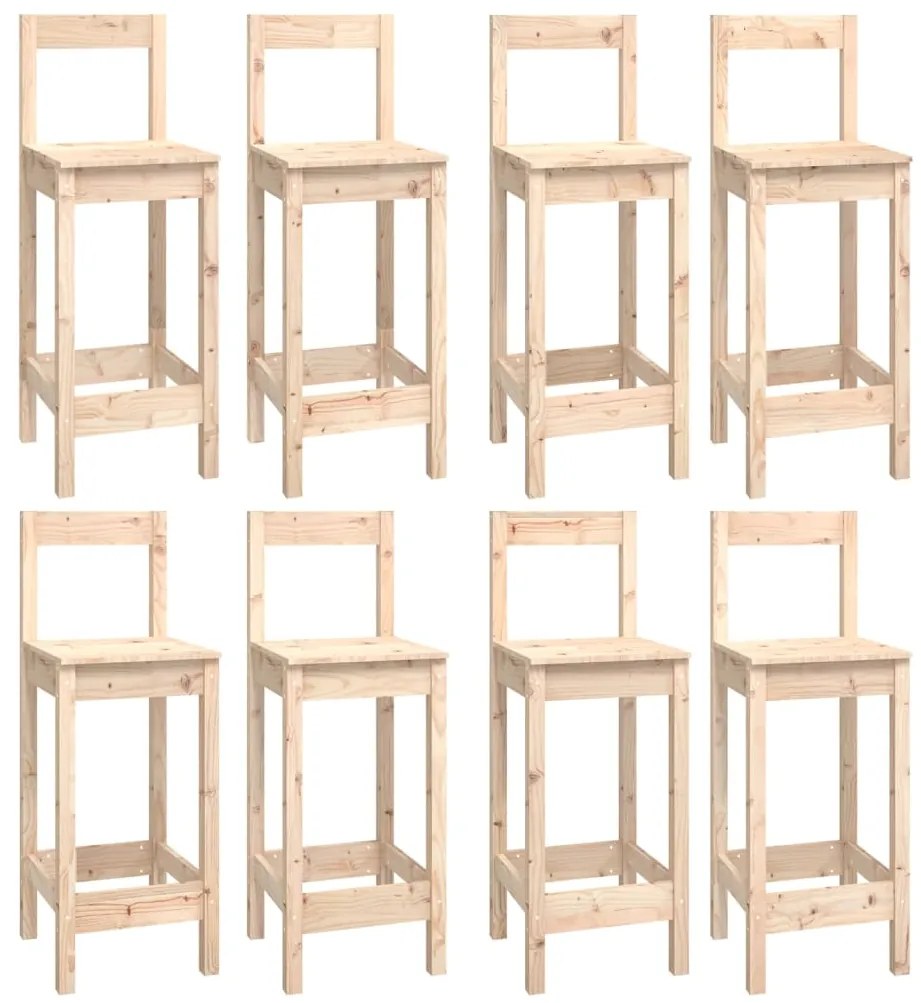 9 pcs conjunto de bar pinho maciço