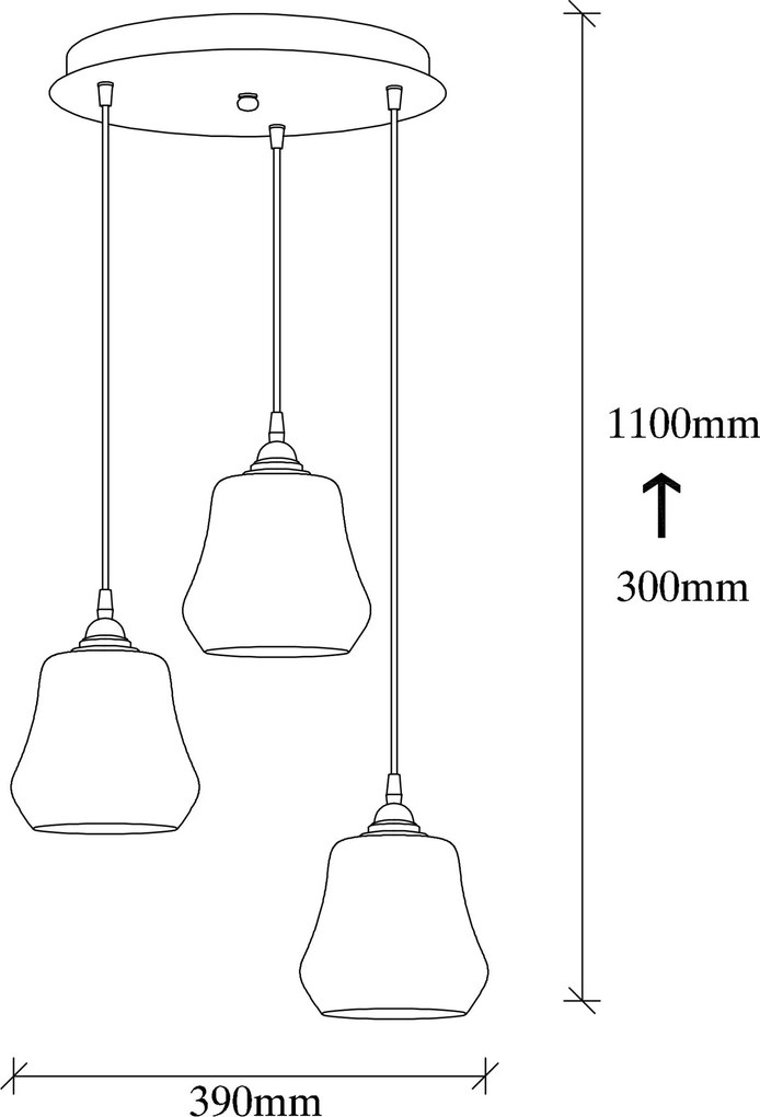 Candeeiro Chandelier Gold – Preto/Dourado – 39 x 39 cm