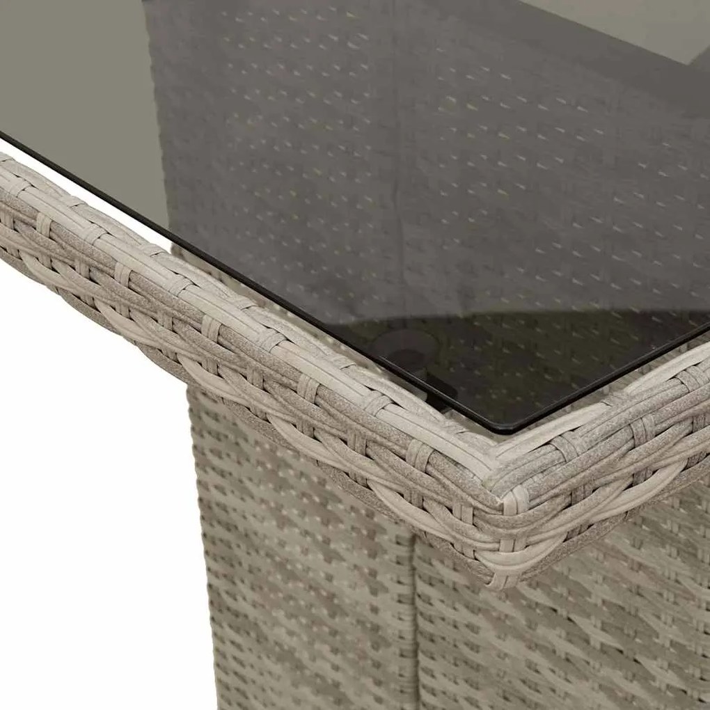 Conjunto de Jantar para Exterior 7 pcs Cinzento-claro