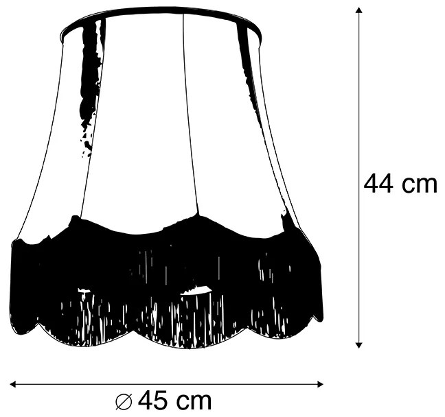 Abajur de Seda Preto com Cinza 45 cm - Granny