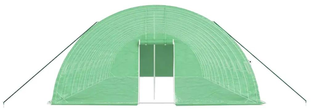 Estufa com estrutura de aço 72 m² 12x6x2,85 m verde