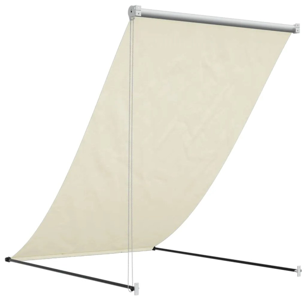 Toldo retrátil 150x150 cm tecido e aço cor creme