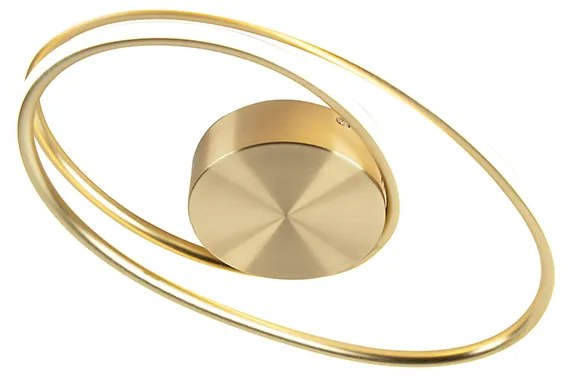 Candeeiro de teto design dourado com LED regulável em 3 etapas - Rowan