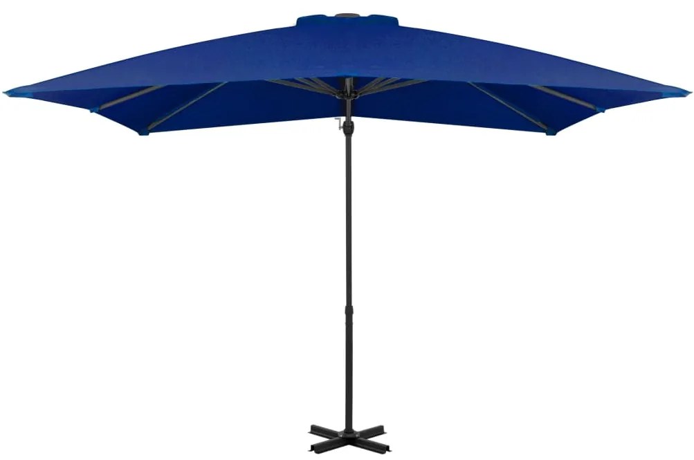 Guarda-sol cantilever com poste alumínio 250x250 cm azul ciano