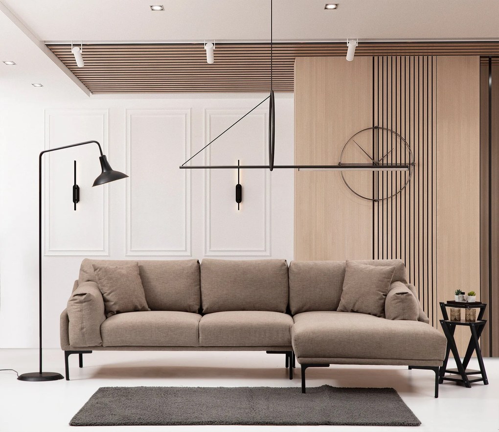 Sofá de Canto Leo Corner – Mocha – 255 x 150 cm