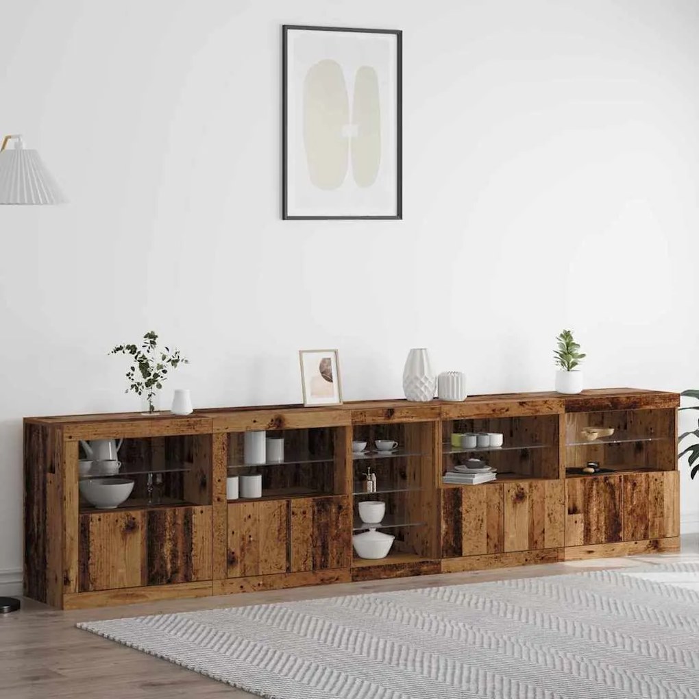 vidaXL Buffet Madeira antiga 283 x 37 x 67 cm Madeira processada