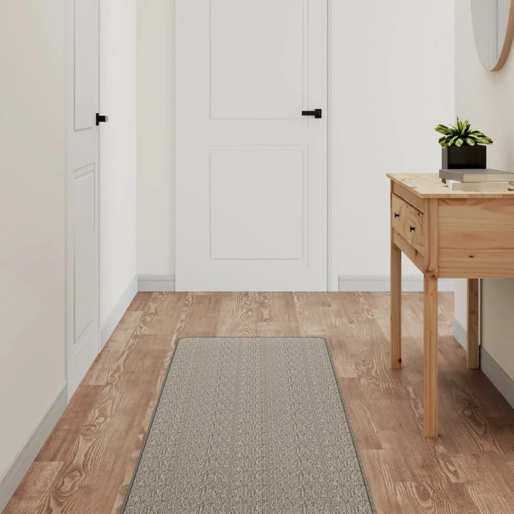 vidaXL Tapete/passadeira 50x150 cm aspeto sisal cinzento-acastanhado