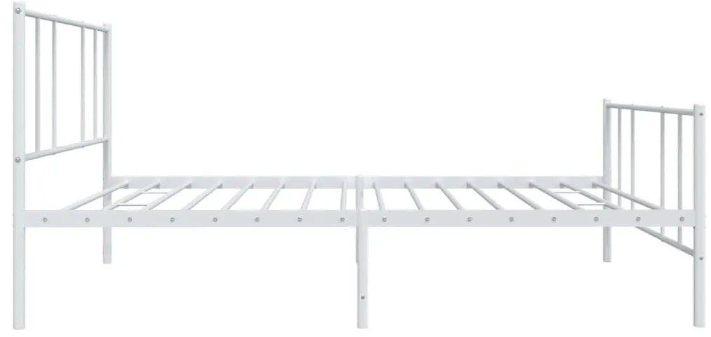 Estrutura de cama com cabeceira e pés 90x200 cm metal branco