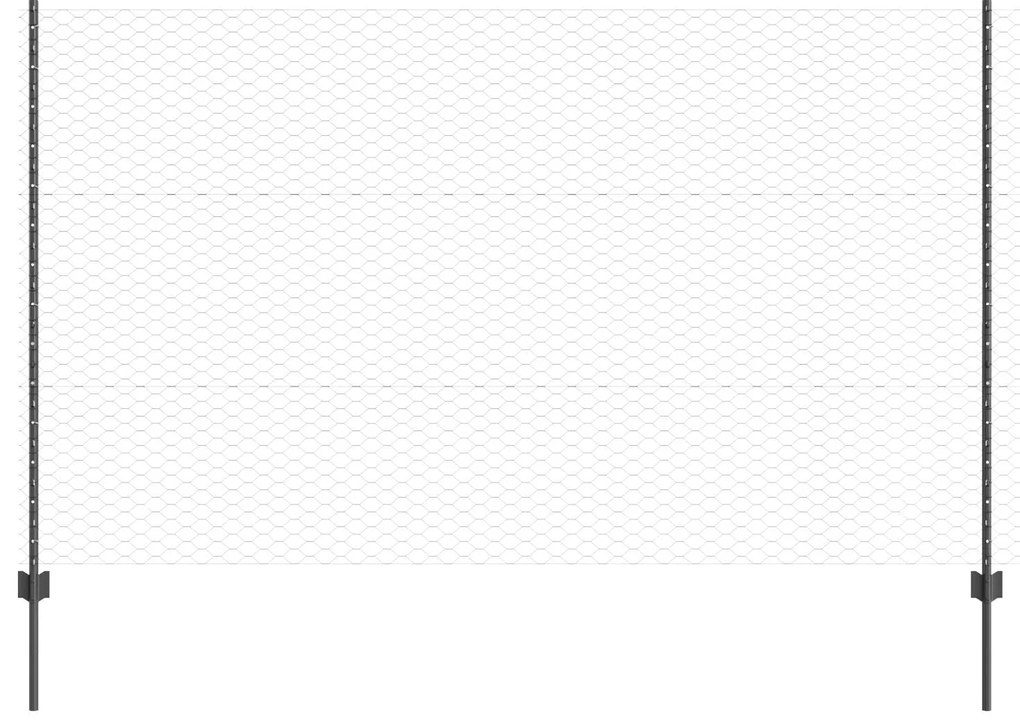 Postes de Cerca vidaXL 22 pcs U-Channel Cinza 140 cm Aço, Cerca Hexago