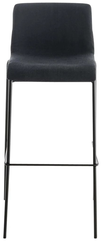 Conjunto de 2 bancos de bar Hoover em tecido e com estrutura preta 43 x 100 x 48 cm Preto